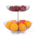 Stainless steel 2 tier fruit basket bowl wire mesh fruit plate basket